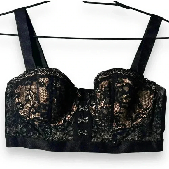 Adore Me NWT Temperence Contour 36D Black Lace XL Matching Cheeky Strappy Panty - Picture 3 of 16